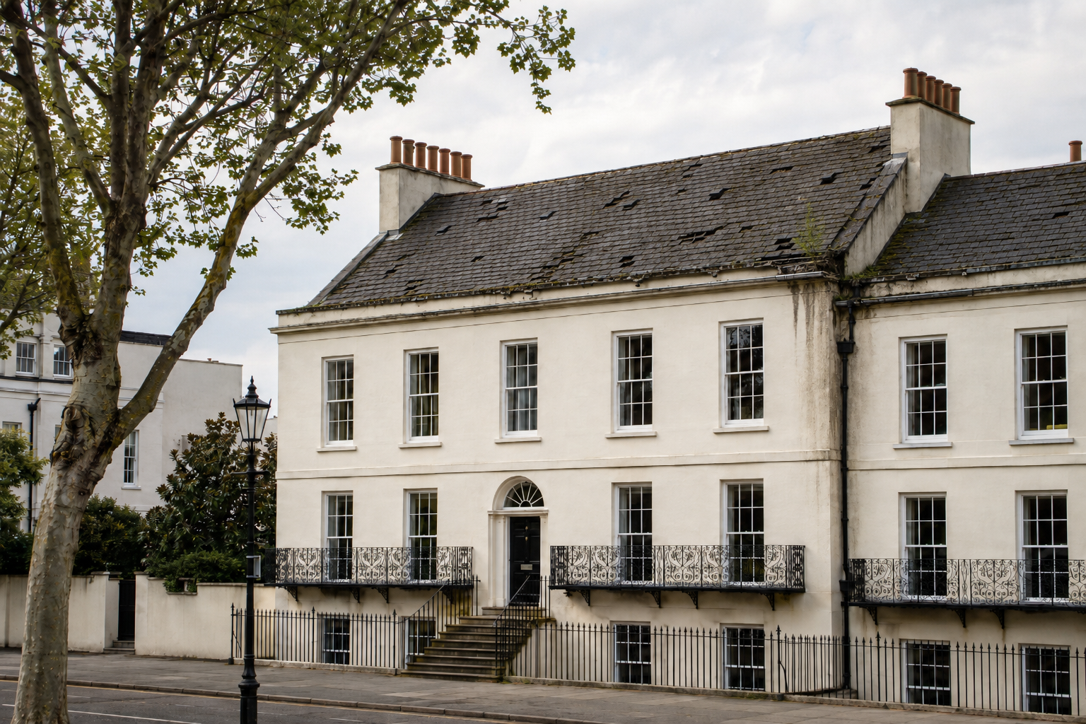 Heritage slate roof before and after repair