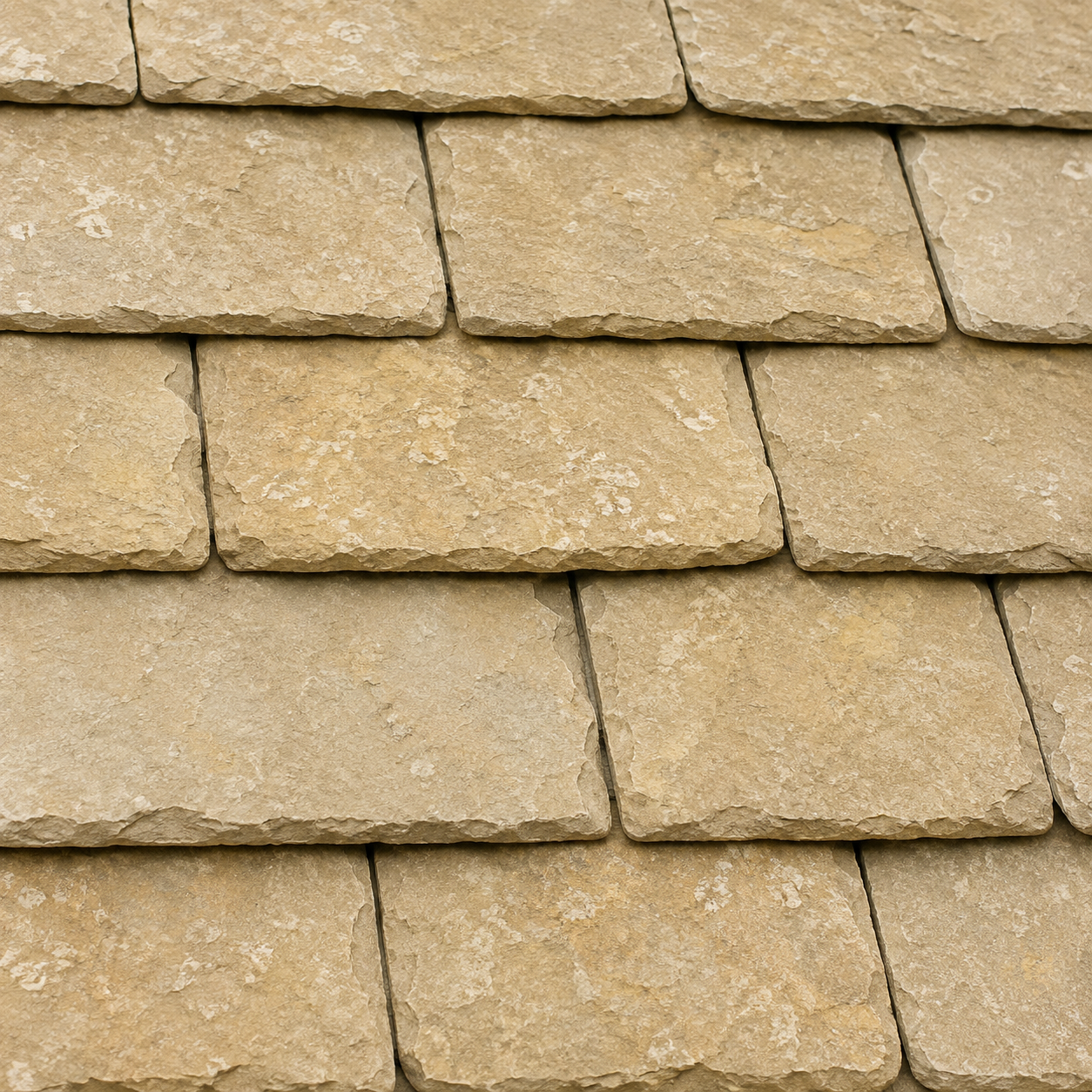 Close-up of Cotswold stone slate roof tiles