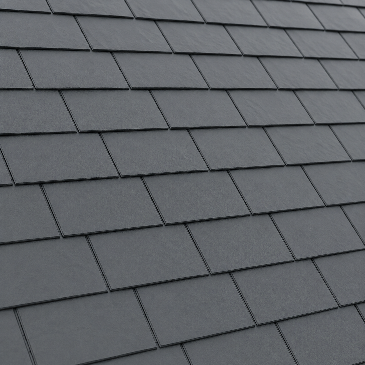 Close-up of synthetic slate roof tiles